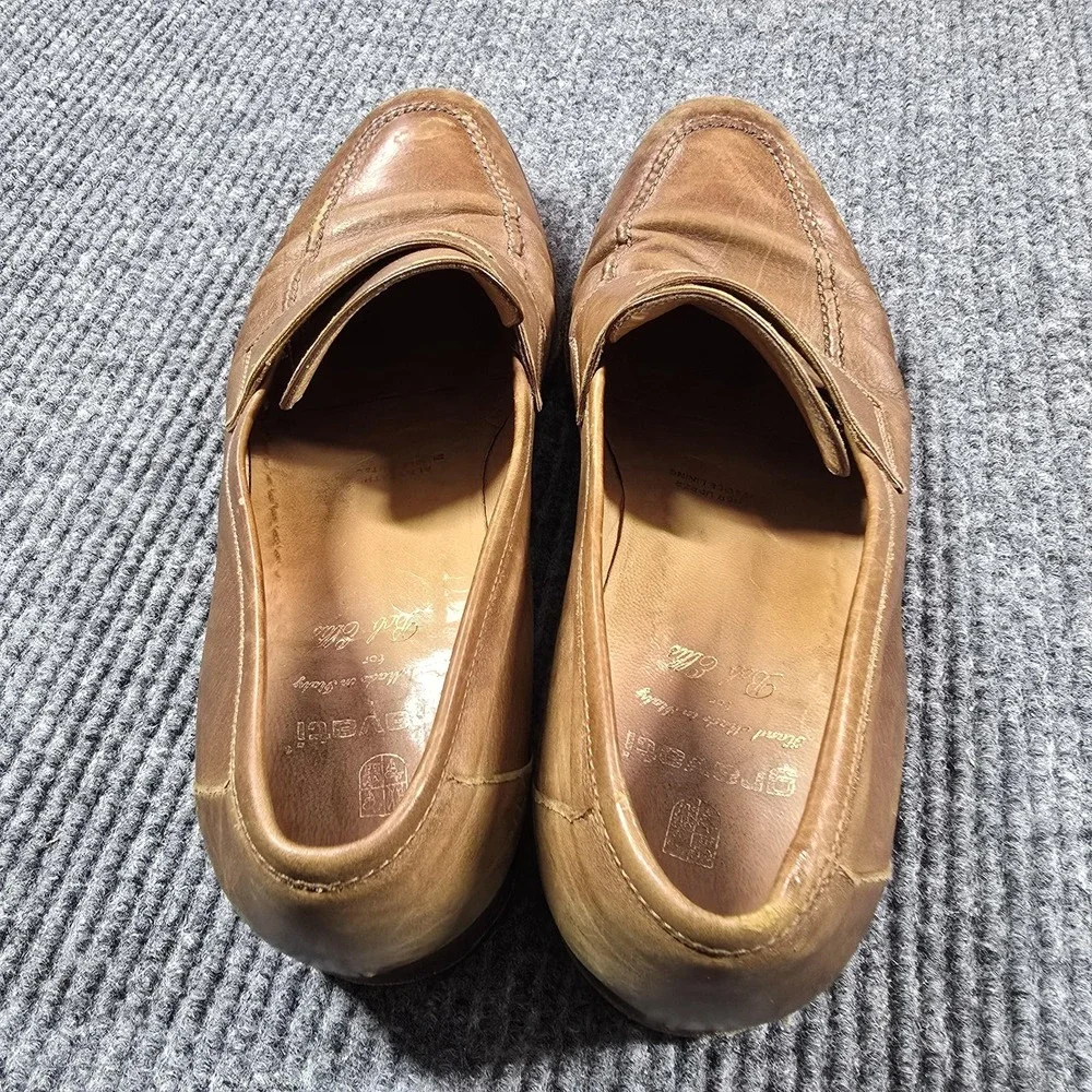 Gravati Loafers Mens Size 11 Brown Leather Slip On Dress Shoes‎ Hand Made Italy